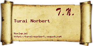 Turai Norbert névjegykártya
